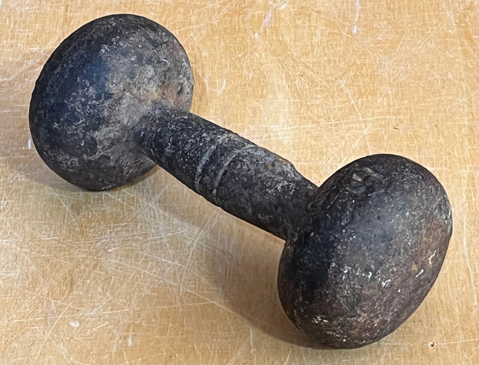 Unbranded 5 Pound Bun Head Dumbbell Hand Weight Vintage Cast Iron