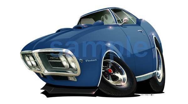 1967 Muscle Car Cartoon T-Shirt #6855 Caricature firebird automotive art