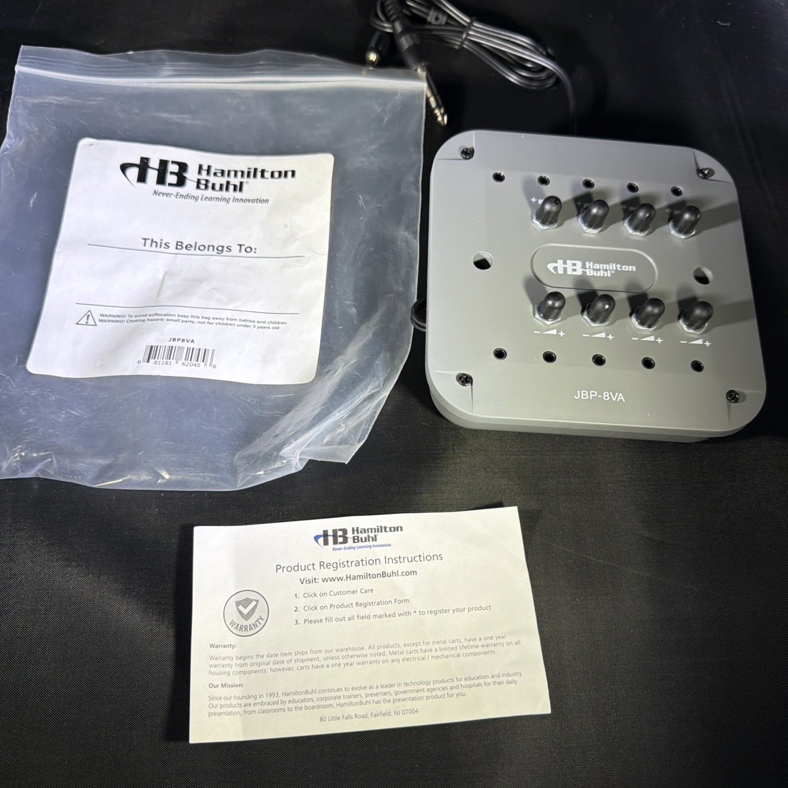 Hamilton Buhl Jackbox, 8 Position Stereo/Mono with Volume Control #JBP/8VA
