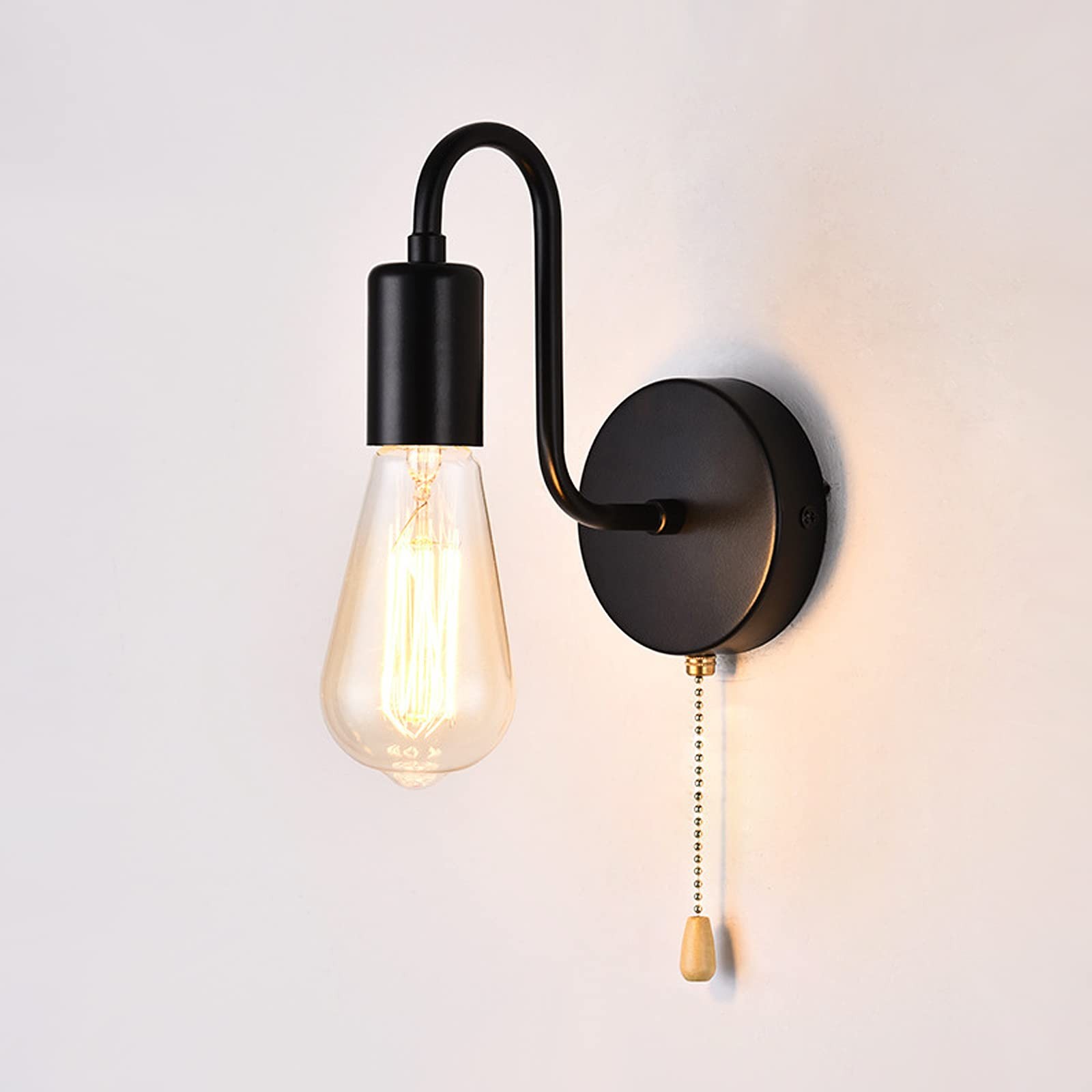 Pull Chain Wall Sconce Light Vintage Wall Lights Fixture Retro E26 Farmhouse