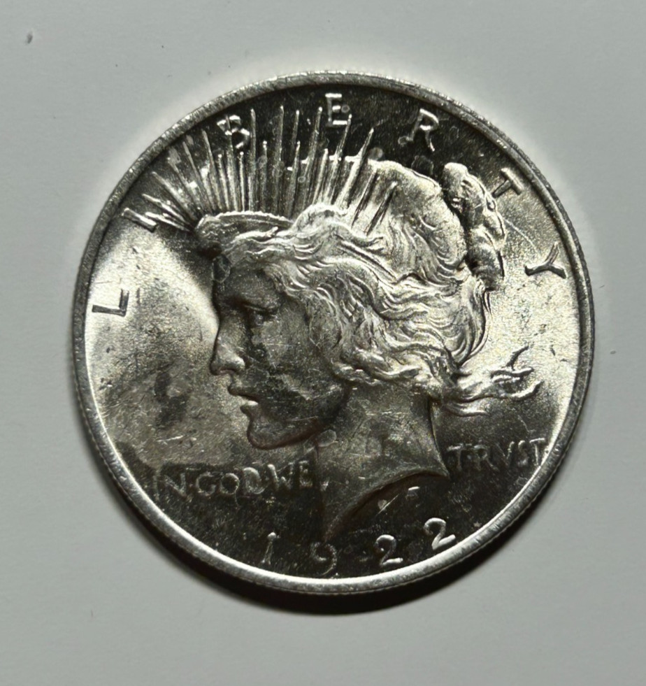 1922 Peace Dollar MS Mint State 90% Silver Uncirculated Nice Old American Coin
