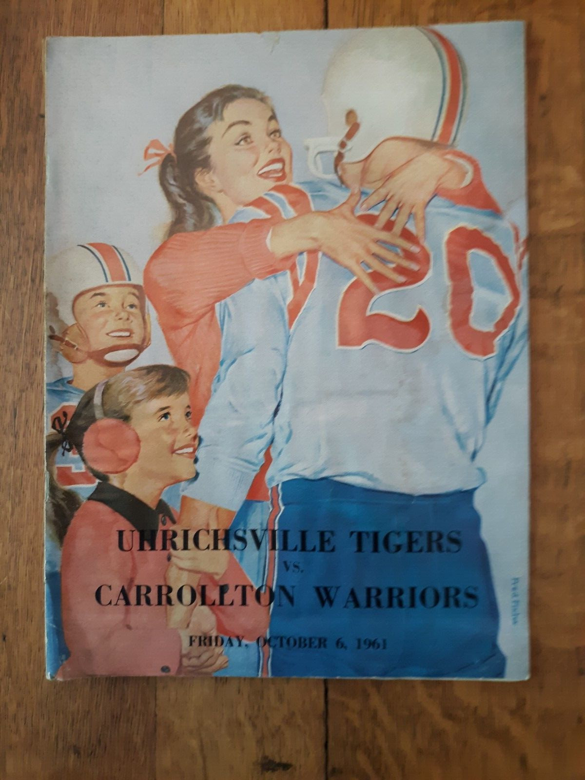 Ohio Urichsville Tigers vs Carrollton Warriors Oct .26 1961 football program