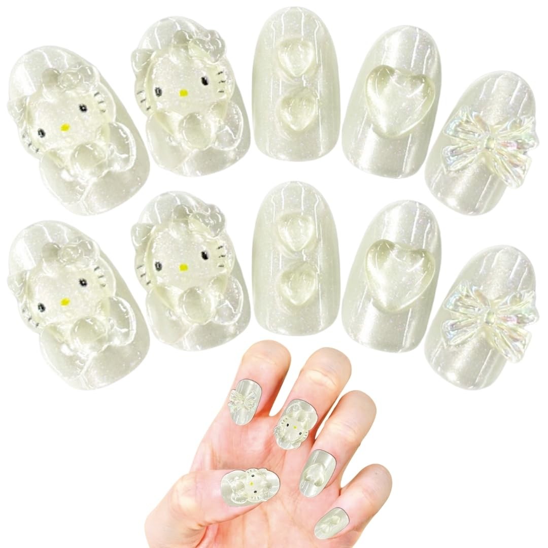 Hello Kitty Clear Nail Tips For Adult Collectors Ages 13+