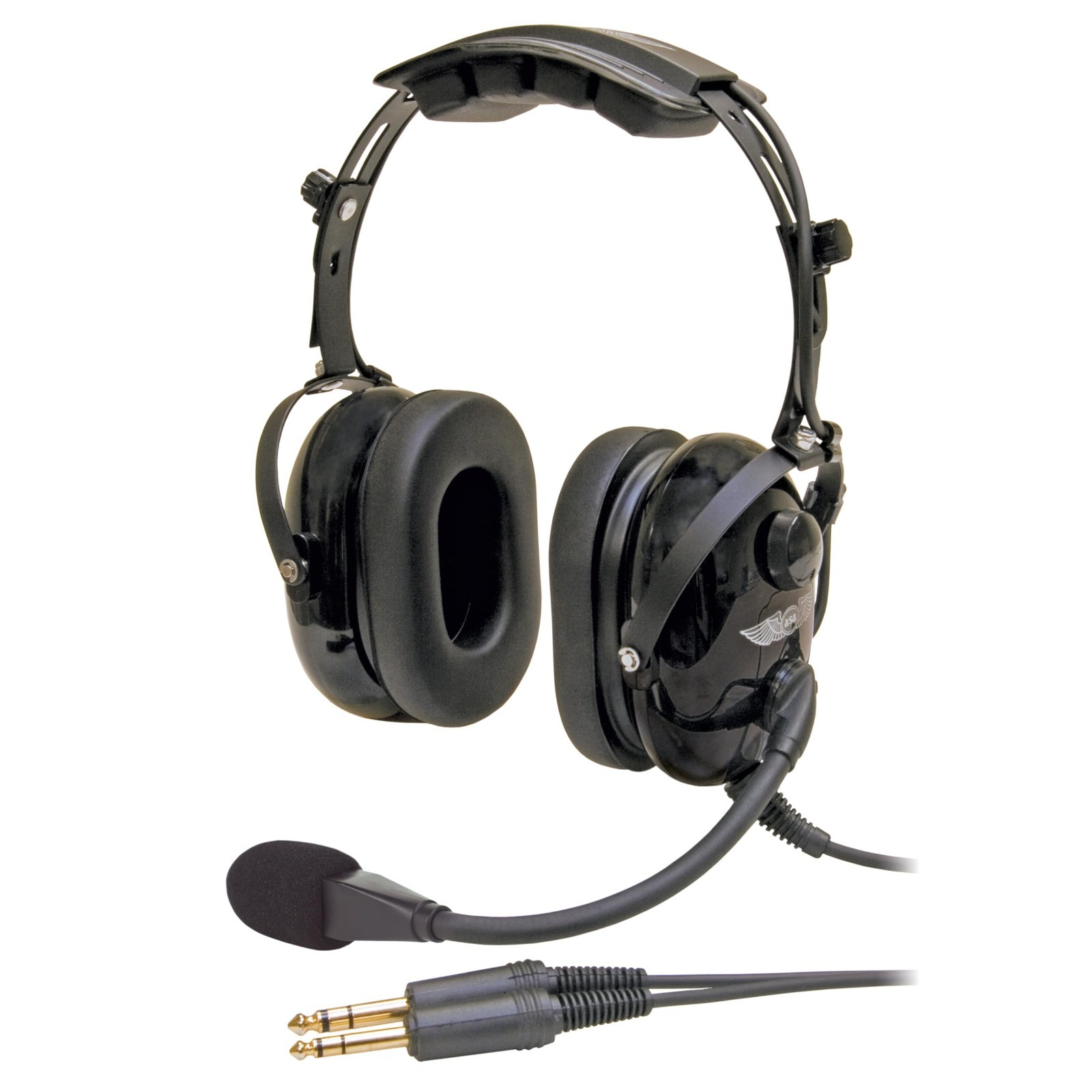 Durable Pilot Headset with 23 dB Noise Reduction, Noise-Canceling Mic, Stereo/Mo