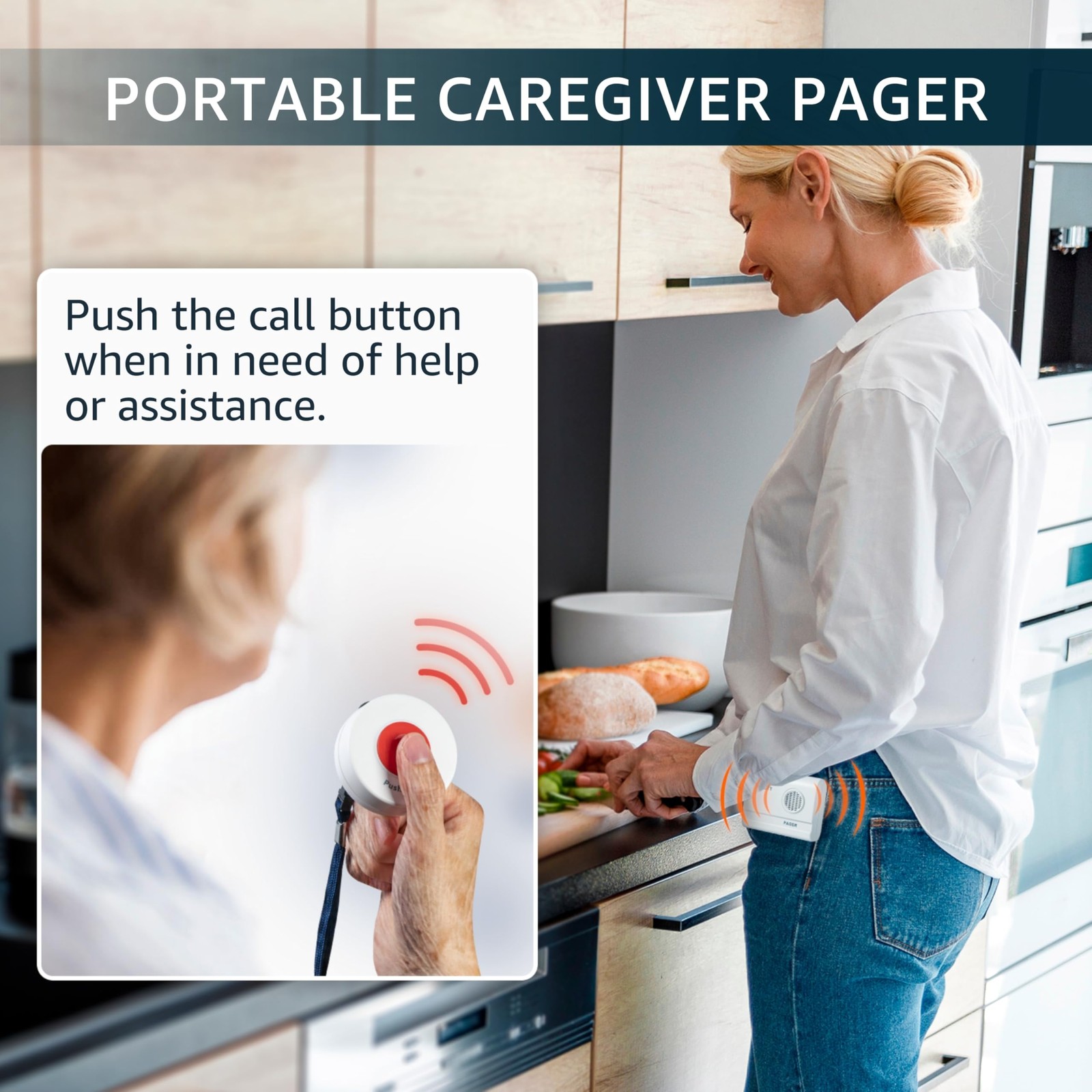 SYNLETT Caregiver Pager 2 Call Buttons 1 Receiver, 2 1 Receiver