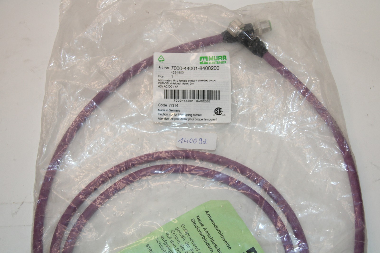 MURR ELEKTRONIK 7000-44001-8400200 Interconnect Cable