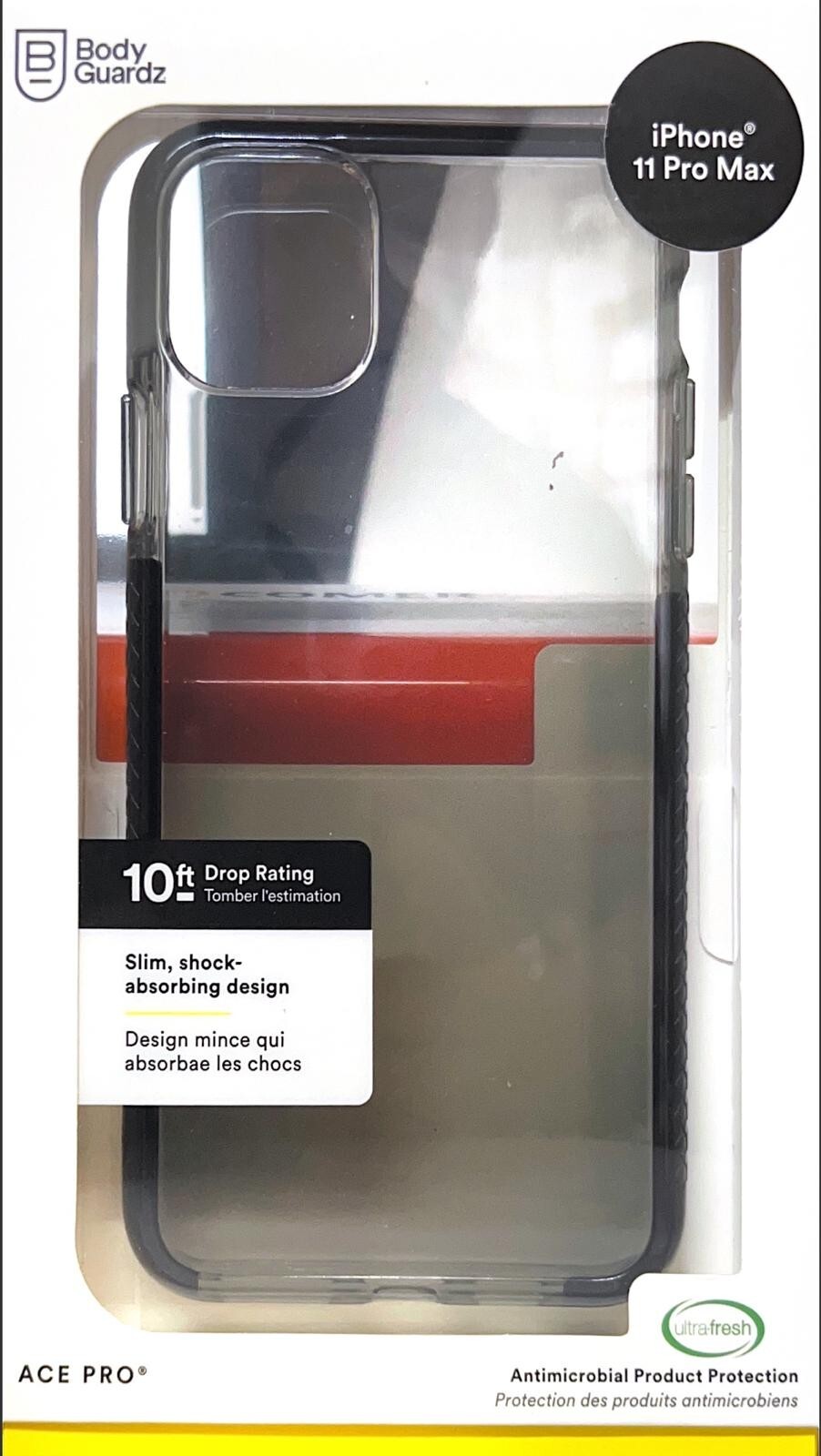 BodyGuardz Ace Pro Antimicrobial Case - iPhone 11 Pro Max - Smoke Black