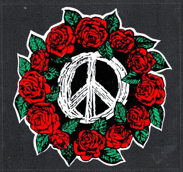 Grateful Dead Decal Vintage Peace Sign Ring of Roses Peace Car Window Sticker #2