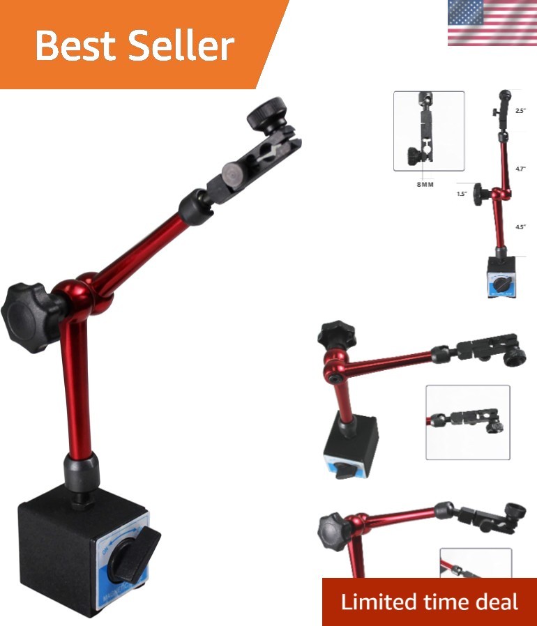 HFS R 14" Magnetic Base Indicator Holder - 132lbs Pull & Adjustable 360° Motion