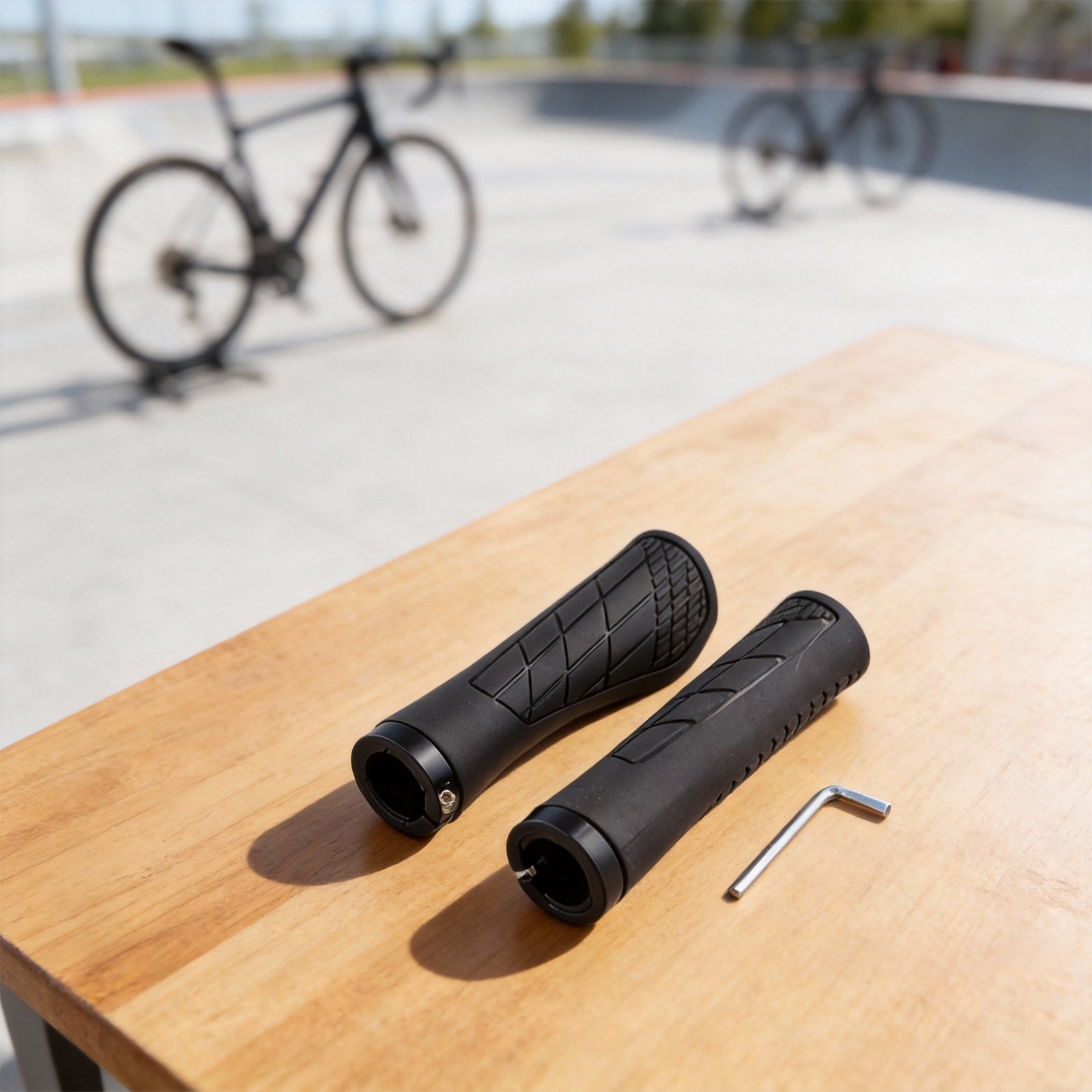 Rubber Bicycle Handlebar Grips Pair NonSlip for 22mm Diameter Handlebars