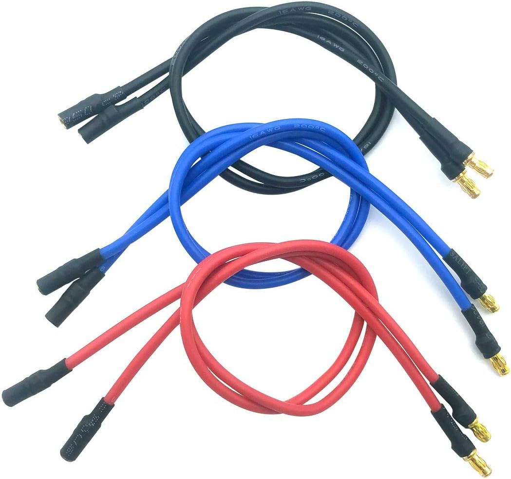 6Pcs 3.5Mm Banana Gold Bullet Connector Extension Cable RC Brushless Motor ESC E