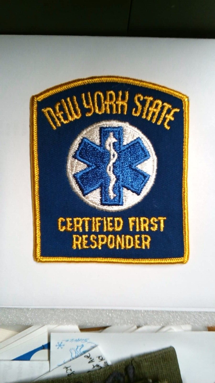 PATCH OLDER NEW YORK STATE CERTIFIED FIRST RESPONDER EMS MEDICAL SEW ON