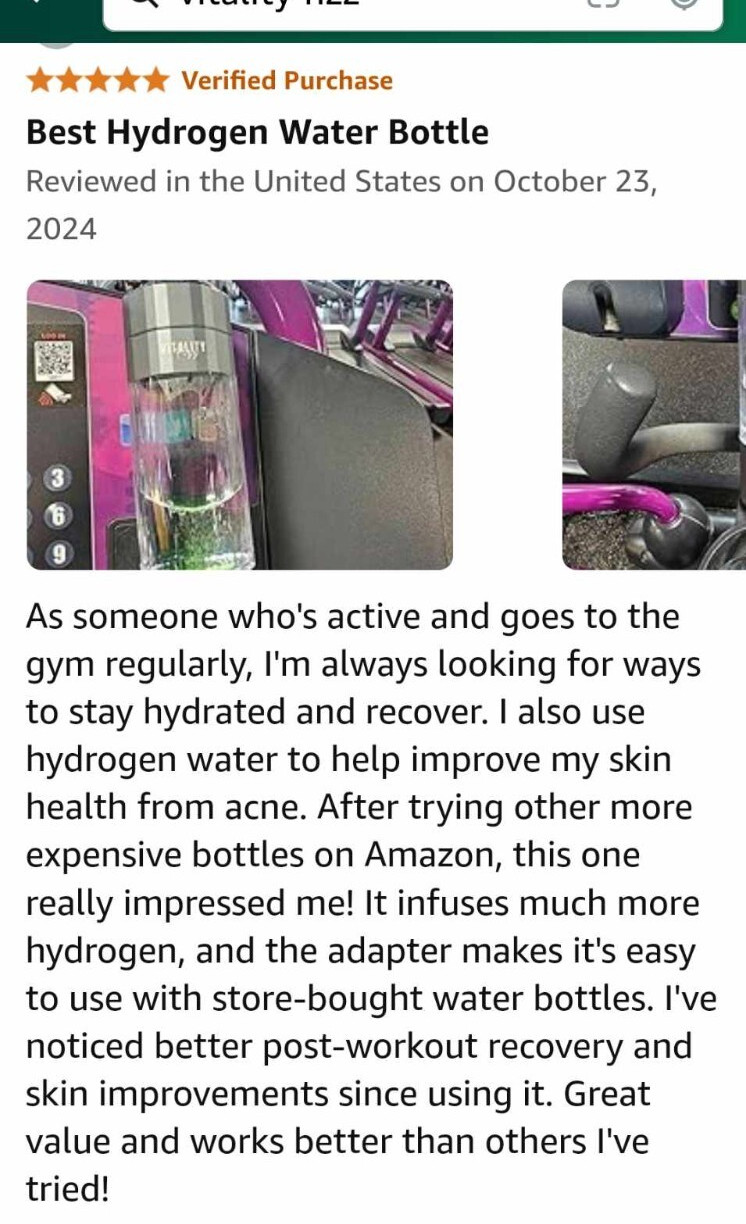 Open Box Vitality Fizz Hydrogen Bottle w/ Inhaler Kit | 6000+ PPB | SPE/PEM Tech