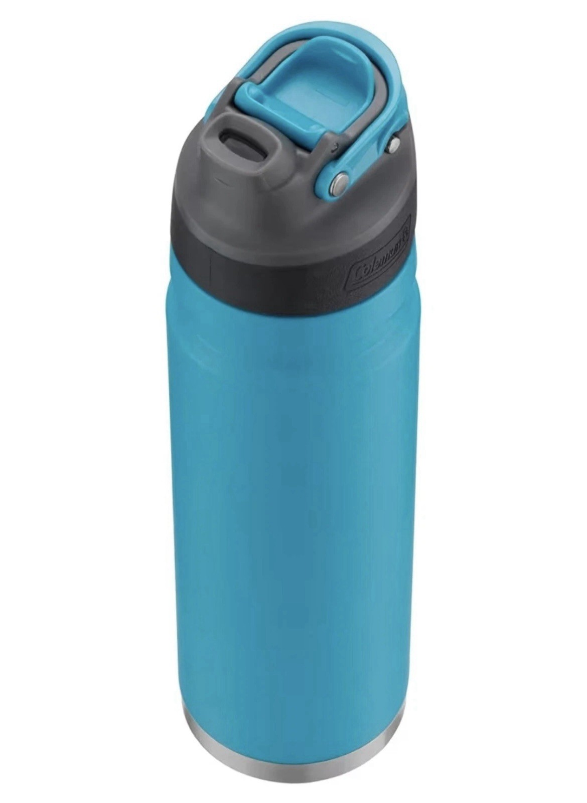 Coleman Autoseal Freeflow Stainless Steel Water Bottle, Caribbean Sea Blue 40 oz