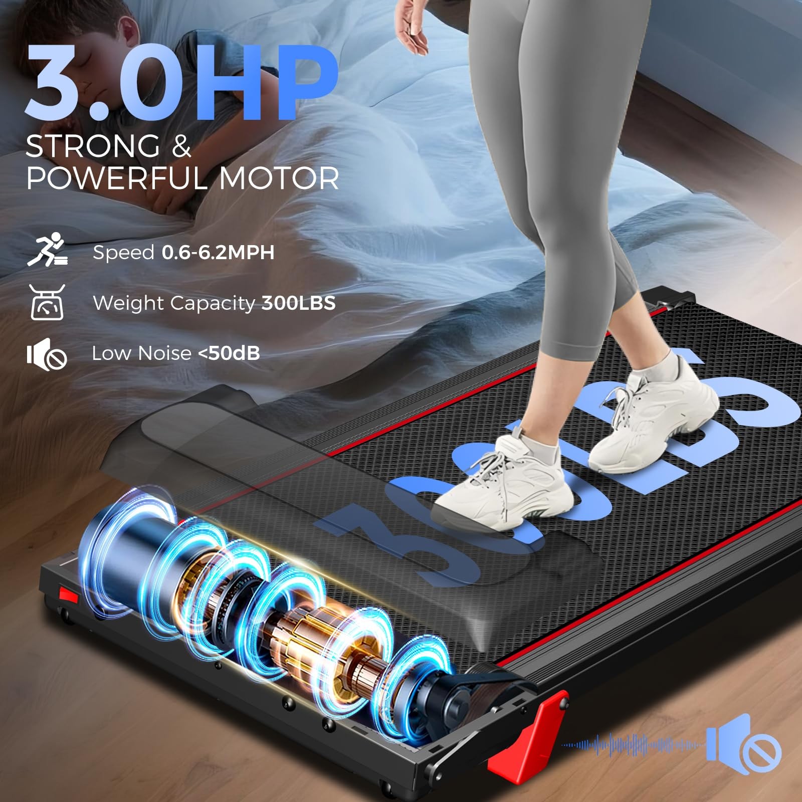 Treadmill with Incline 3-in-1 Portable Treadmills for Home Small, Incline Wal...