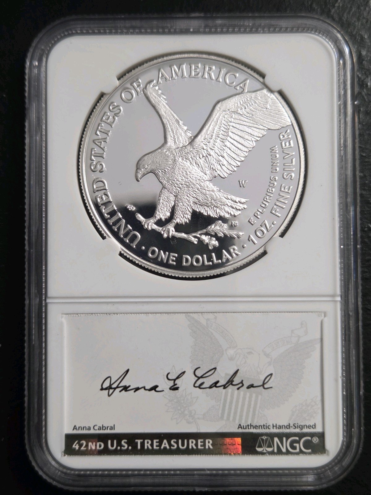 2023 W PROOF SILVER EAGLE NGC PF70 UCAM FIRST DAY ISSUE REAGAN & CABRAL SIGNED