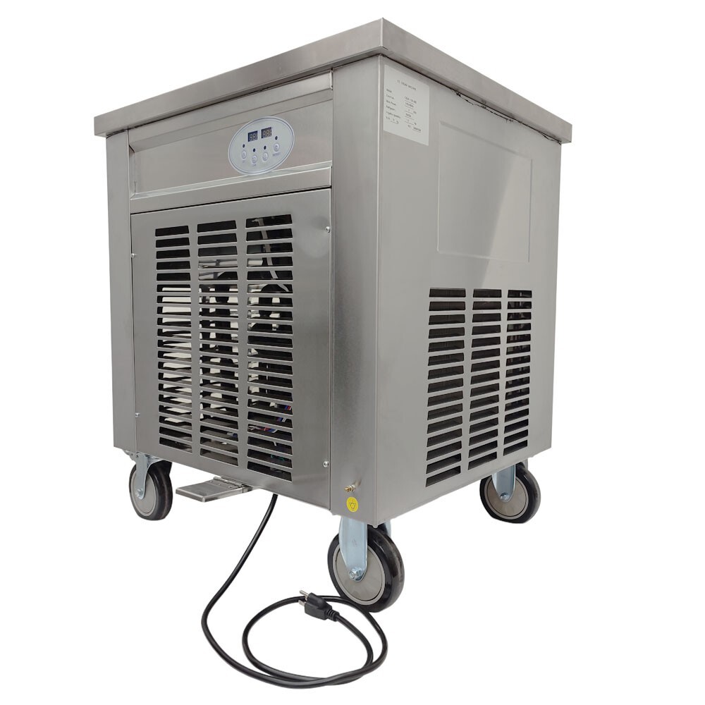 Fried Ice Machine, Frozen Yogurt Maker Machine with 19.7'' Single Square Pan, Fo