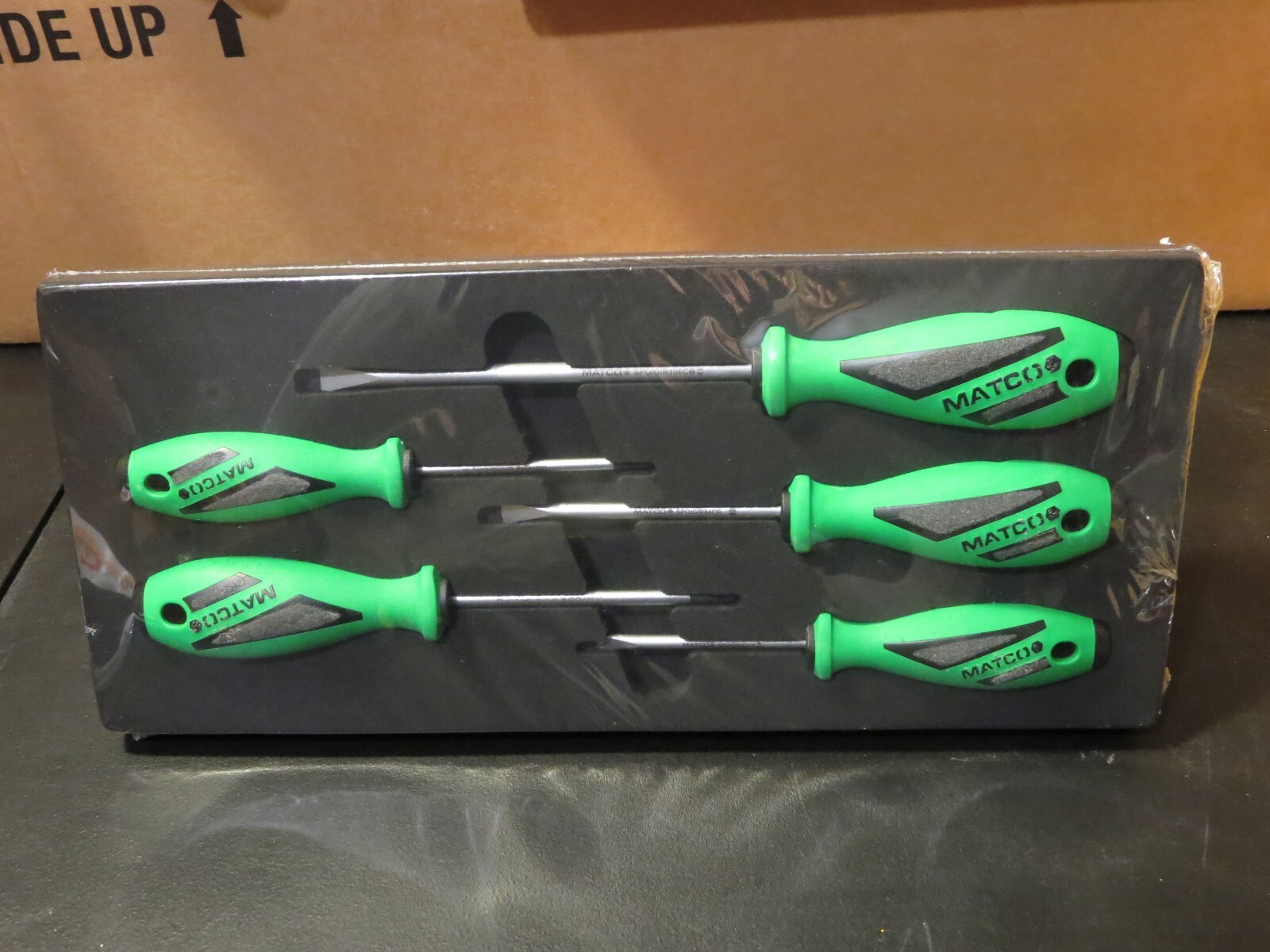 Matco  5pc.  Screwdriver  Set SSPCG5CA  Green with form fit tray , New