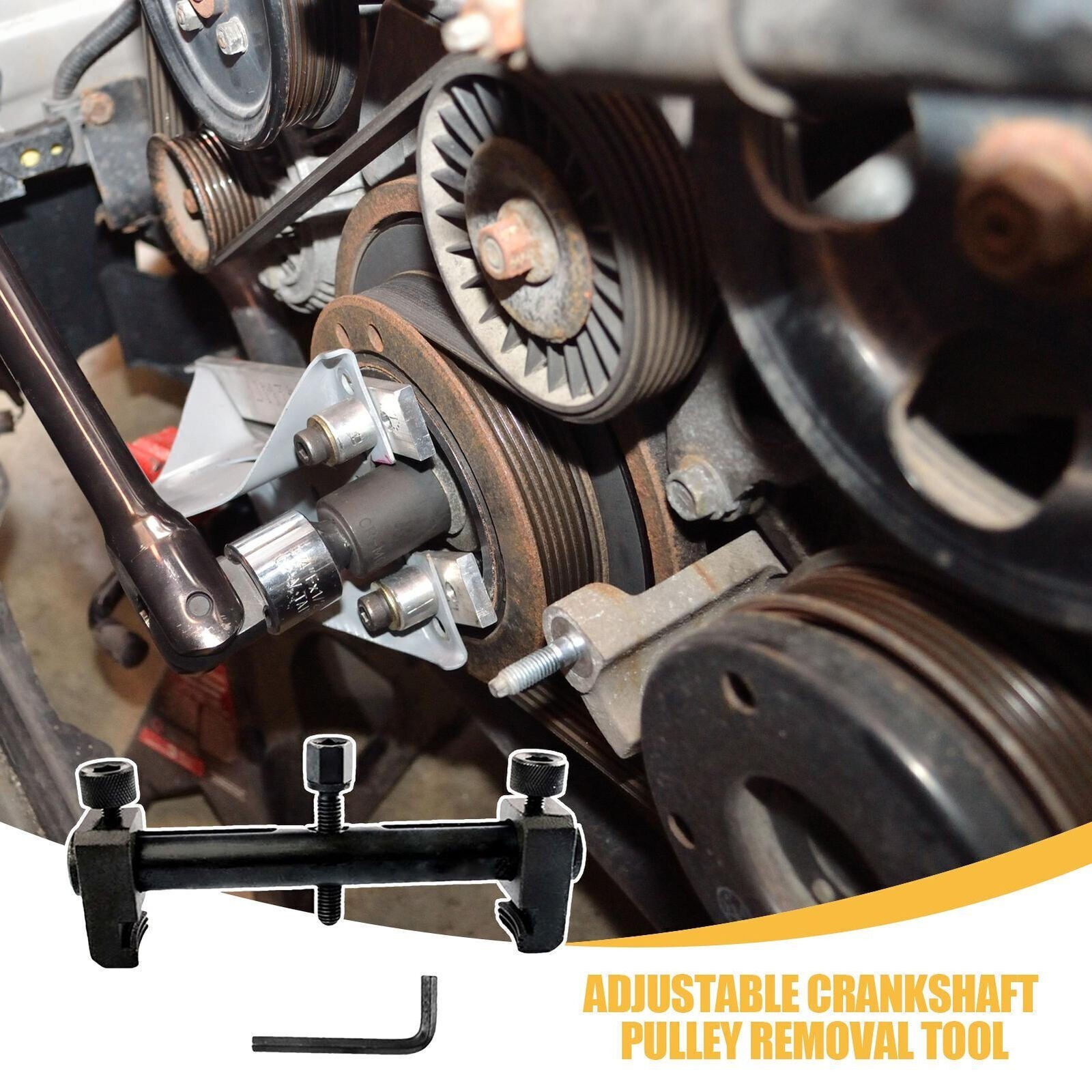Adjustable Crankshaft Pulley Removal Tool Power Steering Pump Pulley Remove