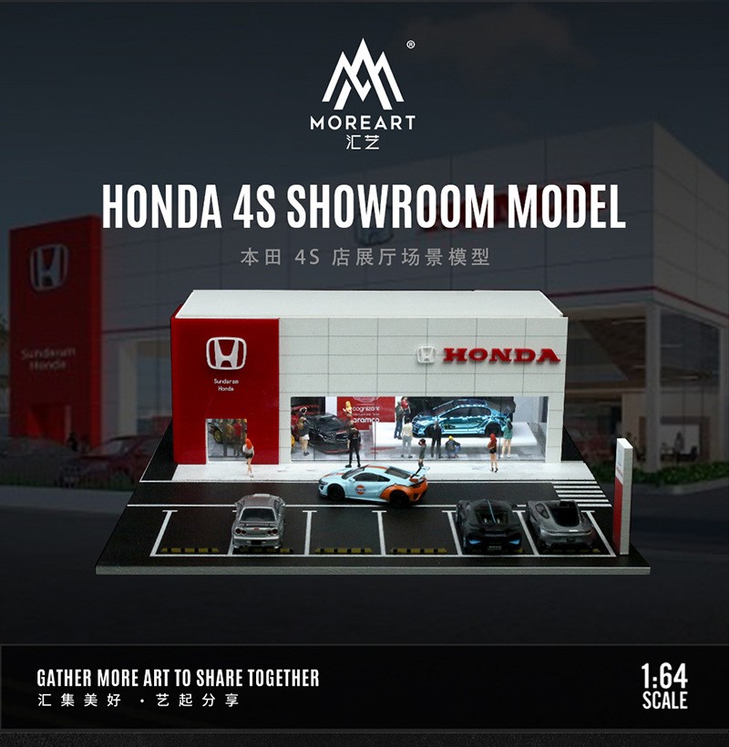 MoreArt 1:64 Honda 4S Dealership Showroom - Lighted Scene Model