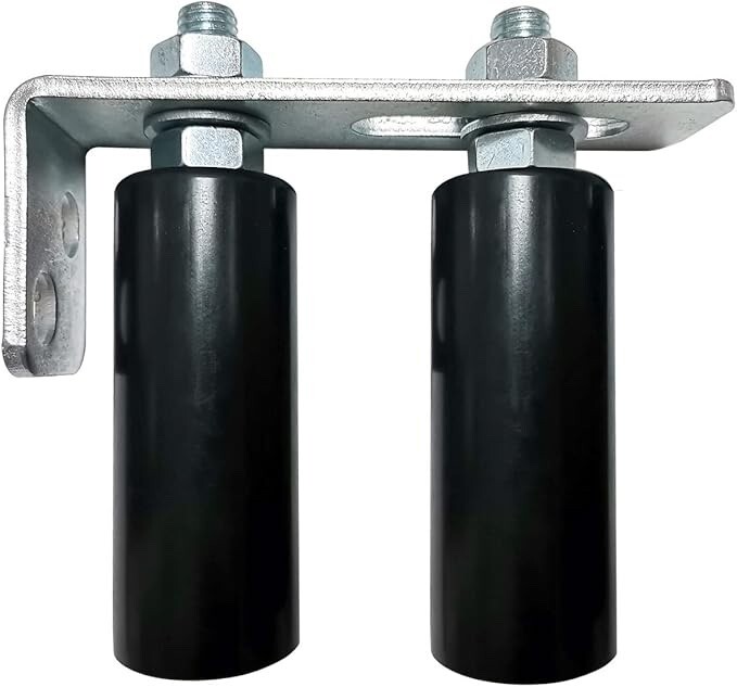 Universal Slide Gate Guide Roller 4" Black L Rear Post Bracket Adjustable Dual..