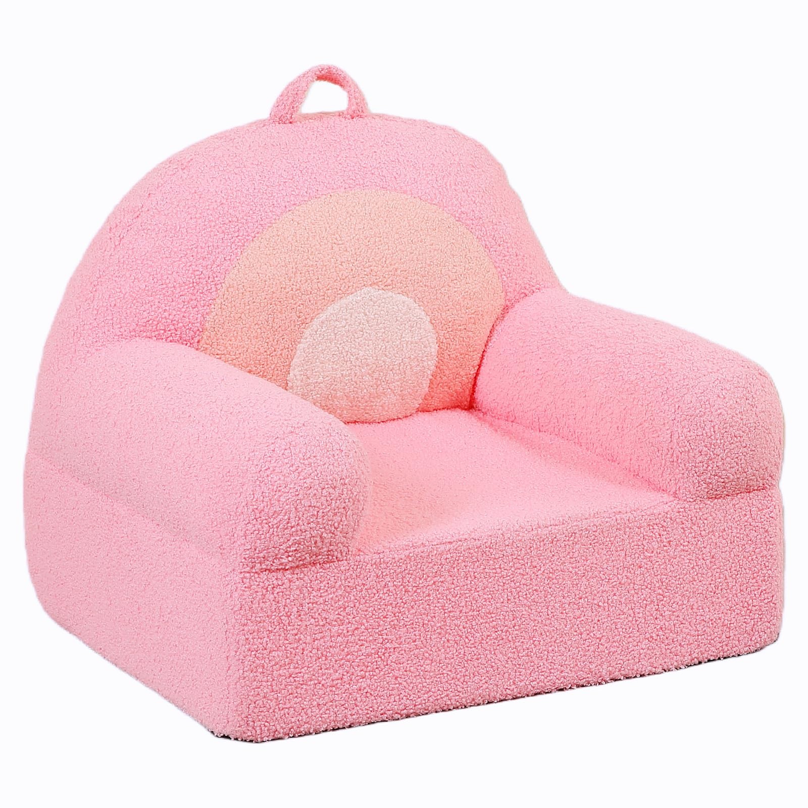 Comfy Toddler Chair, Snuggly Kids Armchair, Pink Rainbow