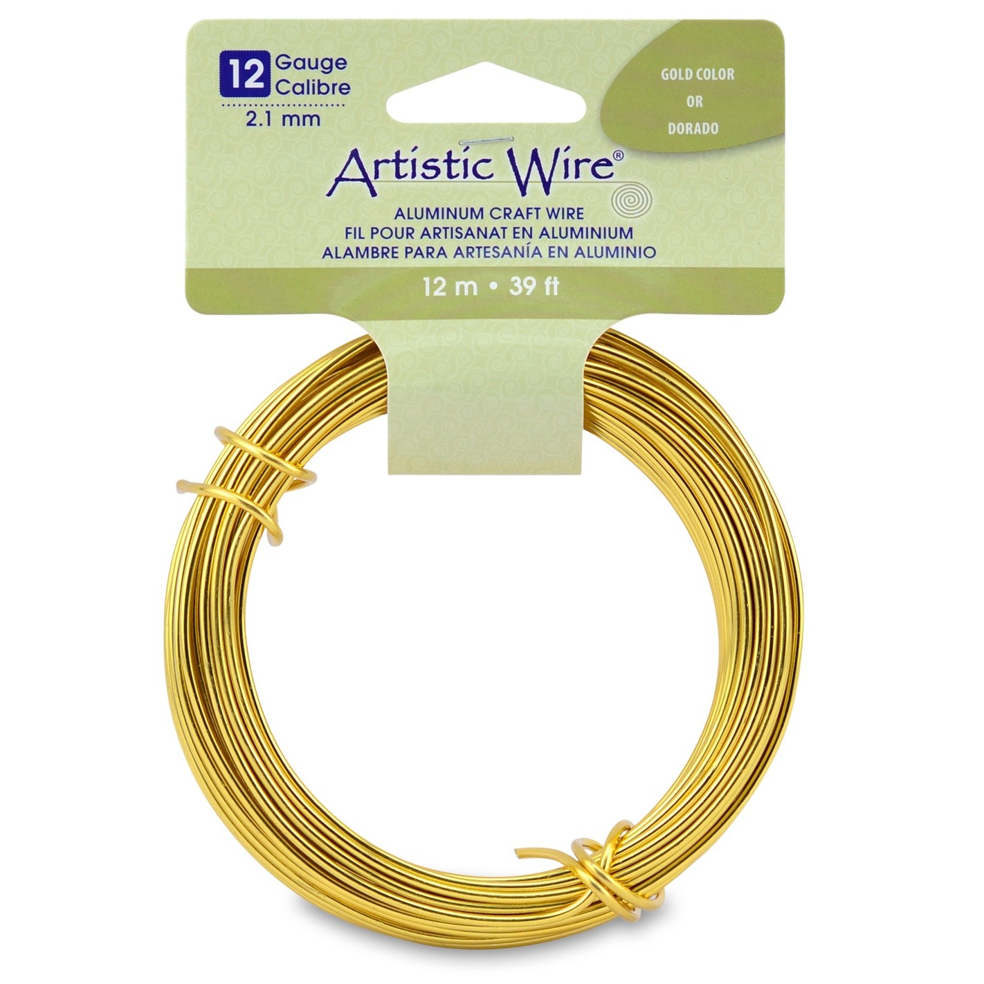 Artistic Wire Aluminum Craft Wire 12ga-Gold Tone