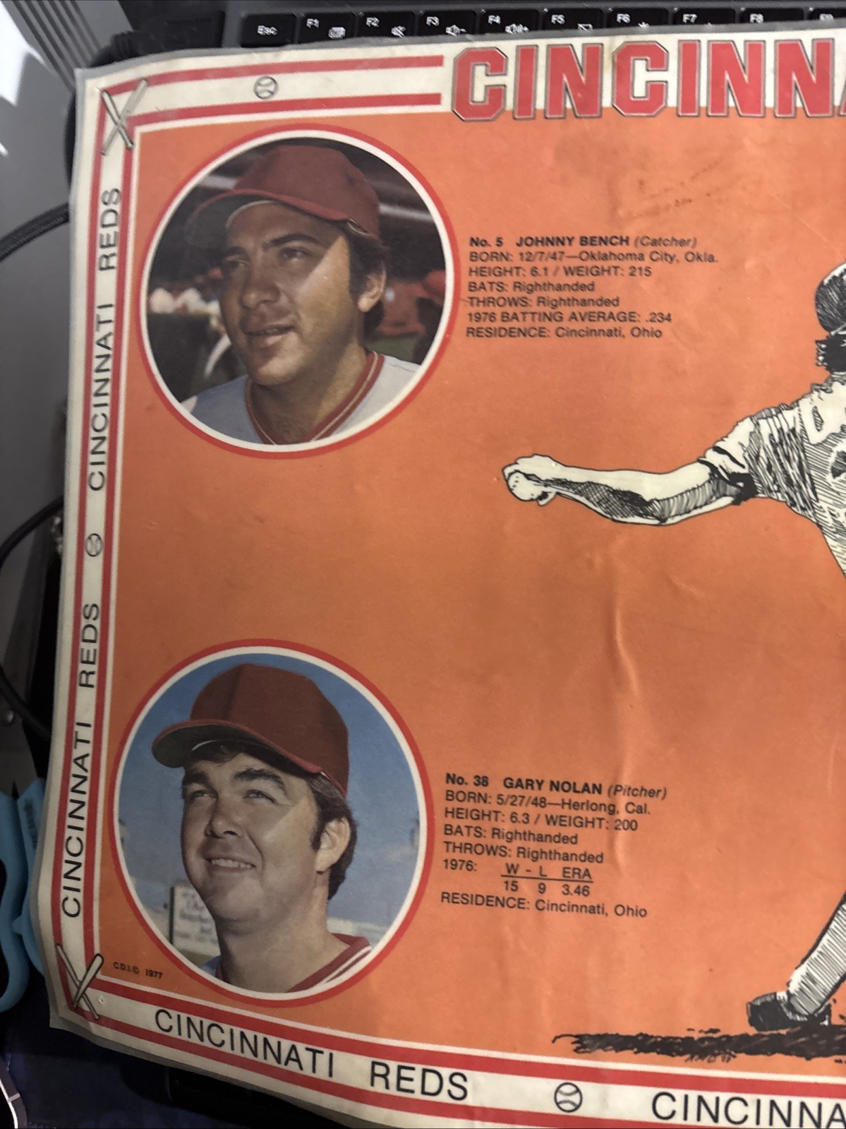 Cincinnati Reds Dads Root Beer Placemat Gary Nolan Signed