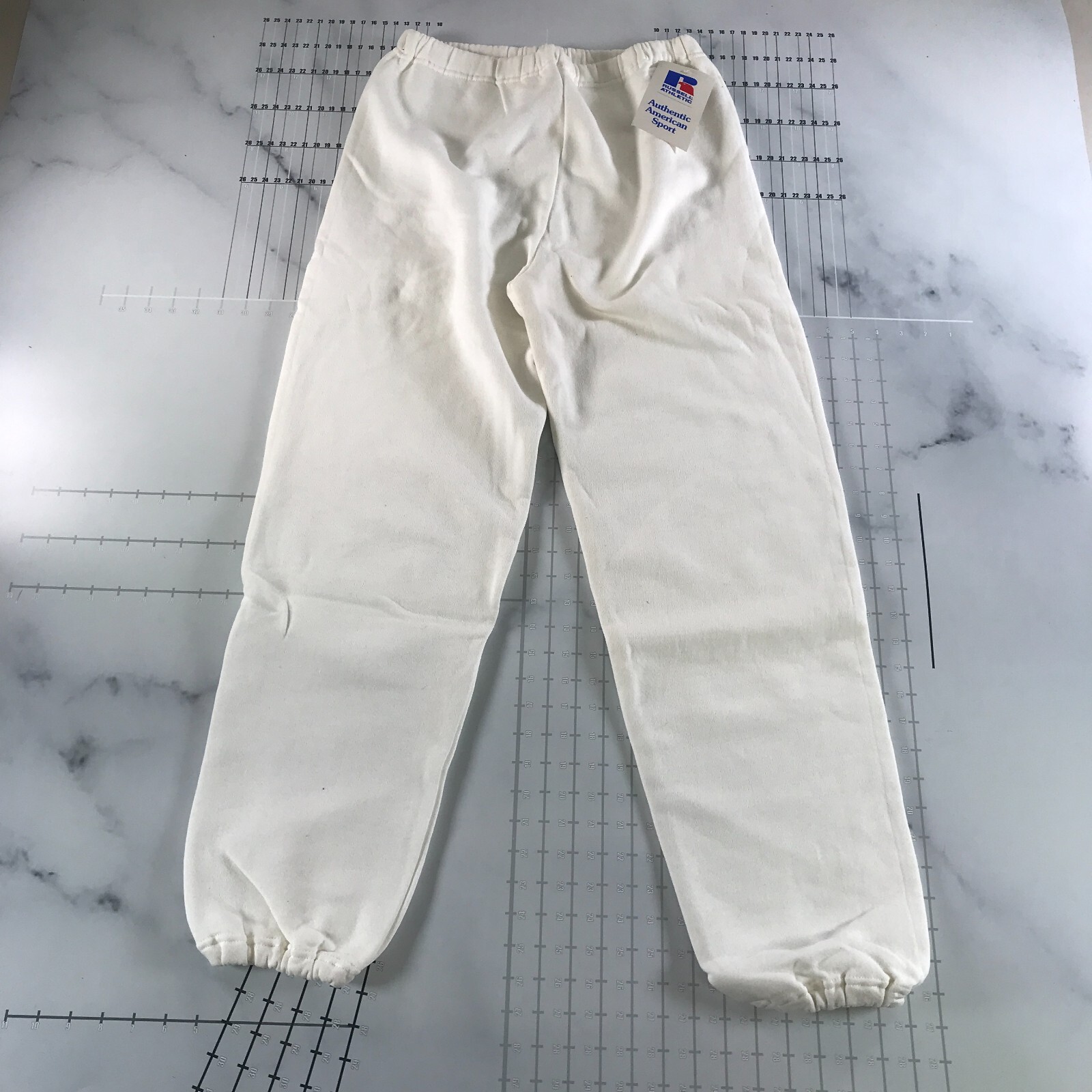 Vintage Russell Athletic Sweatpants Mens Medium Thick White Blank 50/50 USA Made