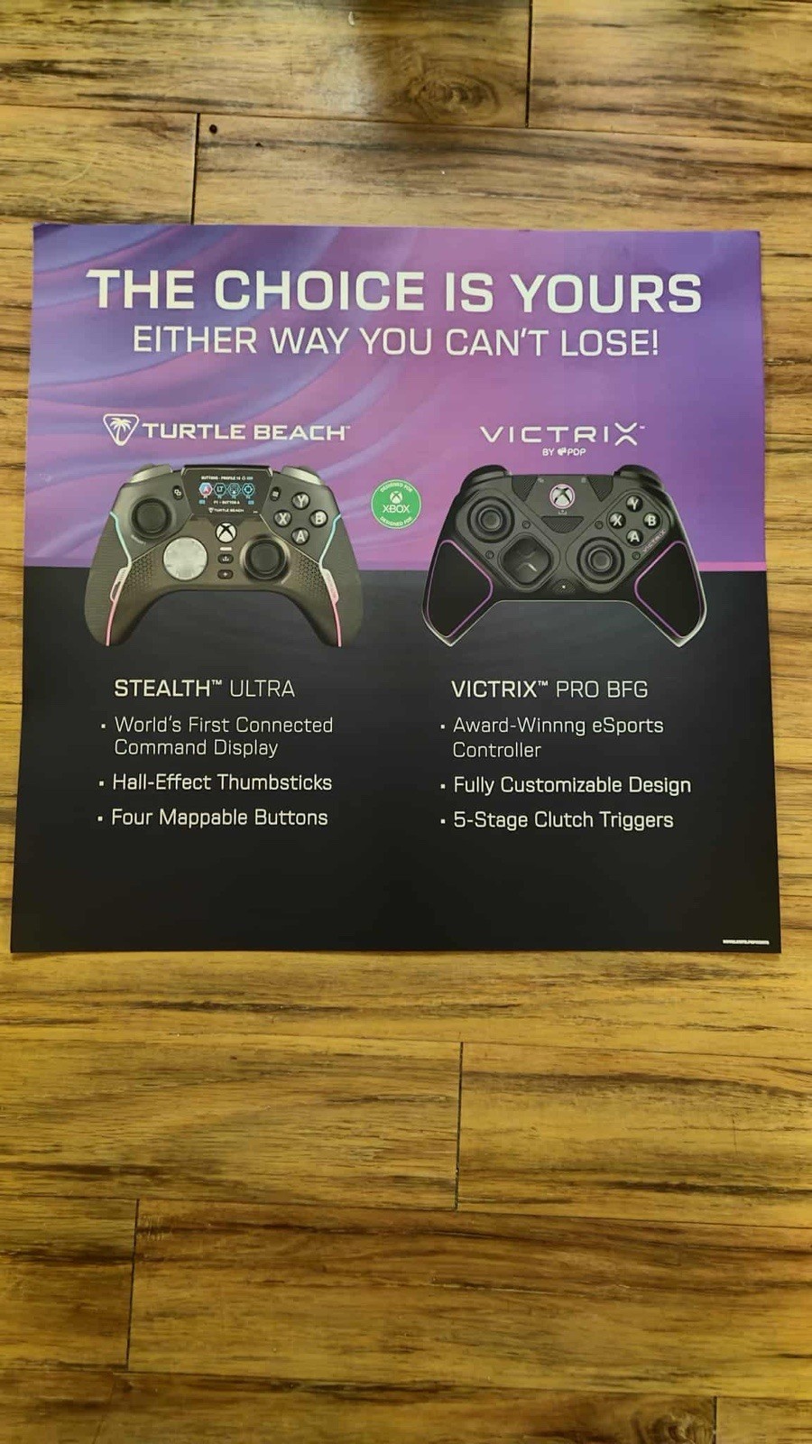 Turtle beach stealth ultra controller GameStop promotional poster 24 x 24