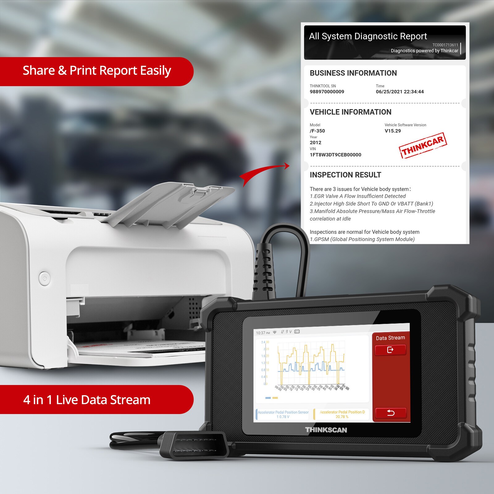 THINKCAR SR6 Full OBD2 Scanner ABS+SRS+ECM+TCM+BCM+TPMS Systems Diagnostic Tool