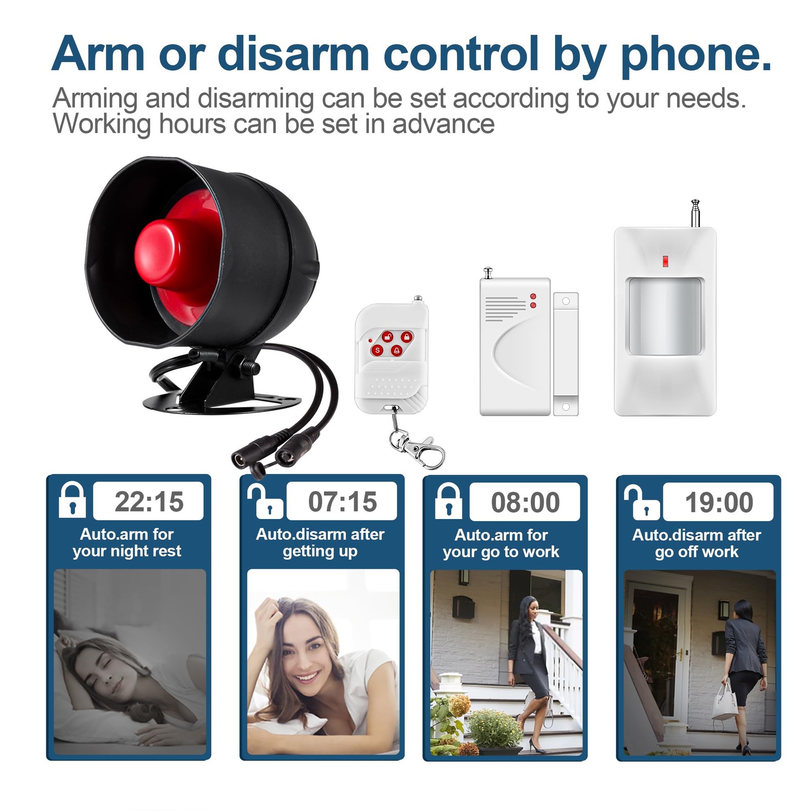 WiFi Alarm Home Security System, Wireless System Horn Water Detectors