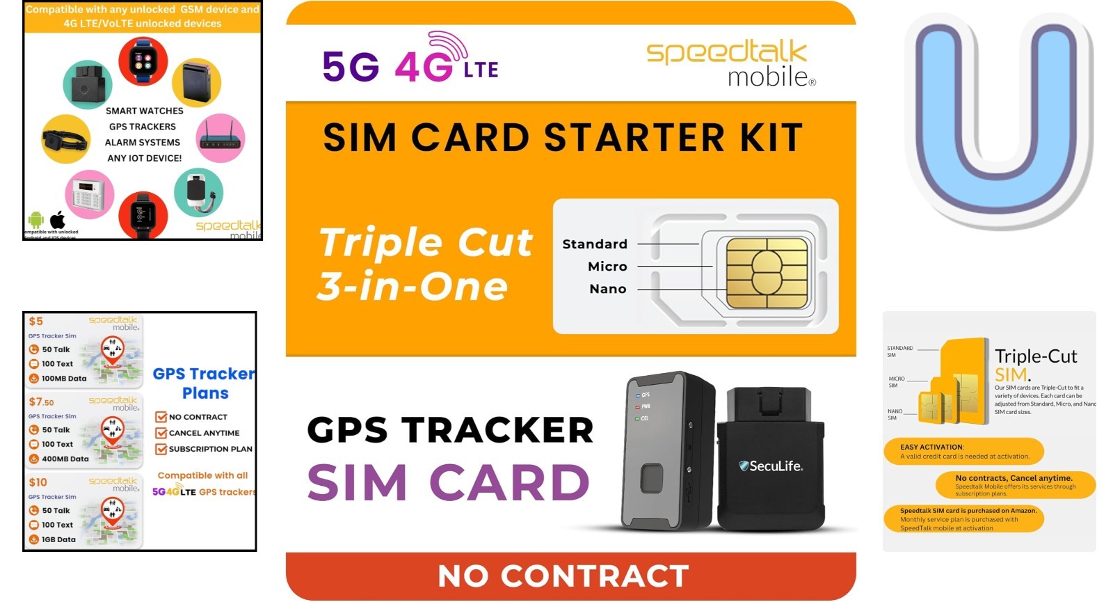 Easy Activation 3-in-1 SIM Card for GPS & IoT Devices - Track Pets, Kids, Cars