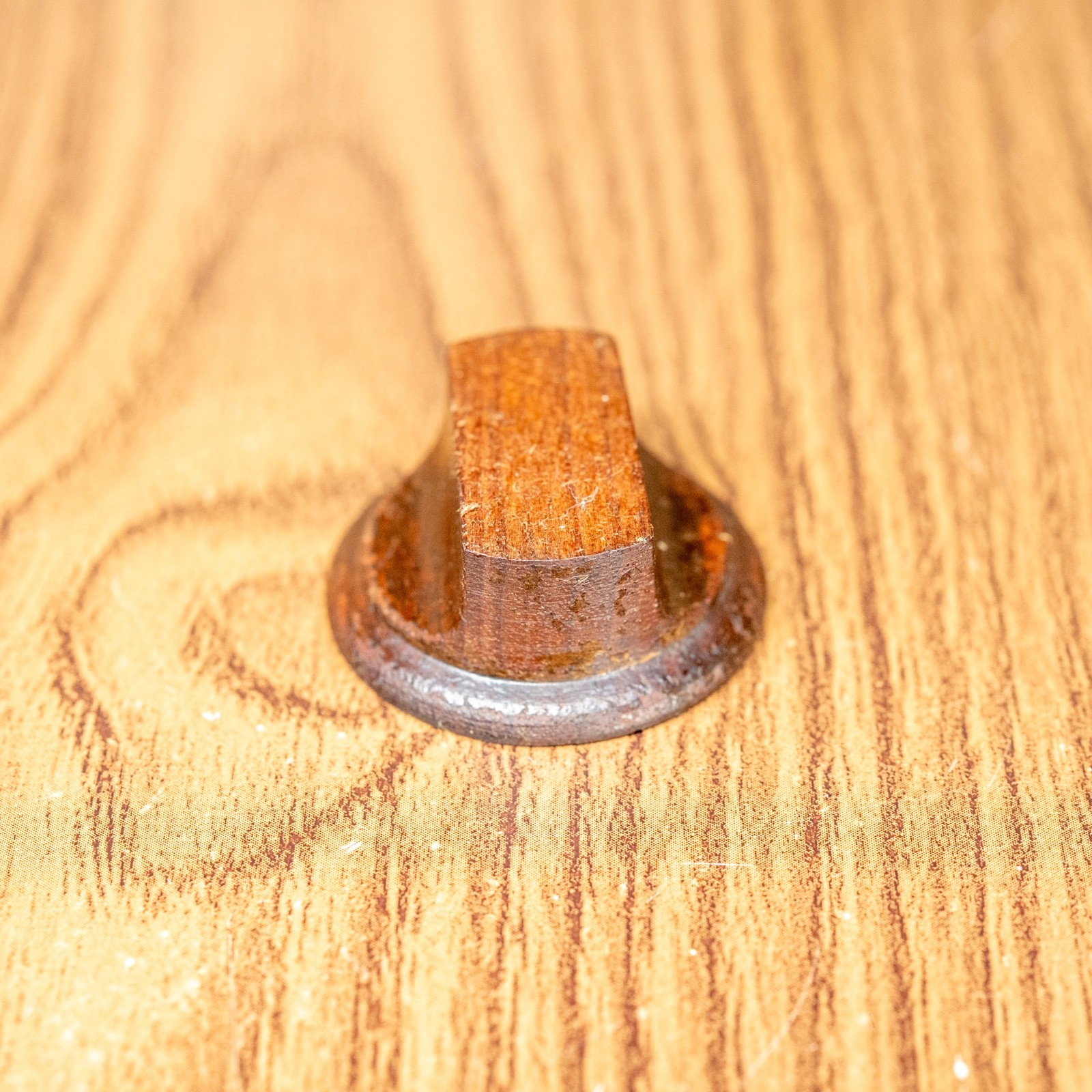 Vintage Radio Knob Deco 1930s-40s Hardwood 1pc 1/4" D Shaft