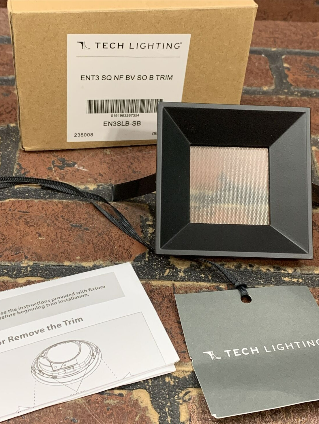 Tech Lighting EN3SLB-SB Entra 3" Flangeless Bevel Shower Trim Black