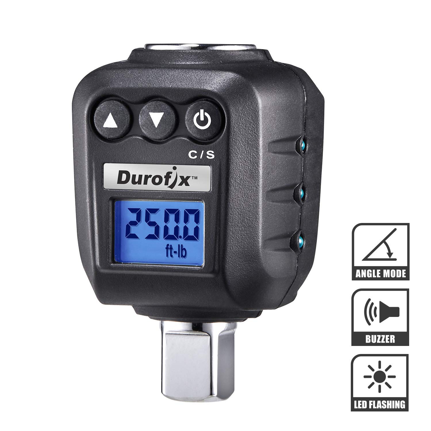 Durofix 1/2 Digital Angle Torque Adapter (25-250 ft-lbs, max 720 degree) with Au