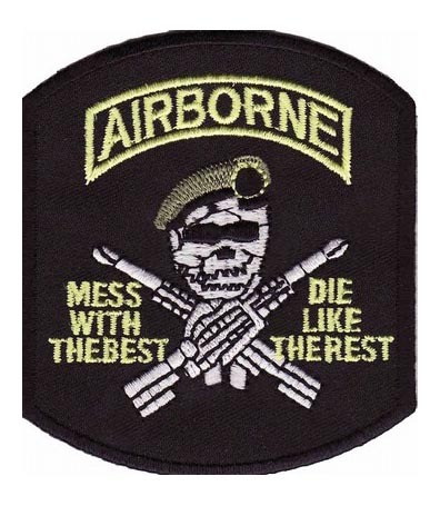 Airborne Mess With The Best Skull Patch, Military Patches