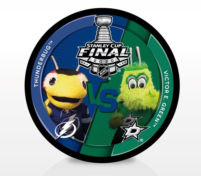 NHL Tampa Bay Lightning Thunderbug Dallas Stars Victor E. Green Souvenir Puck