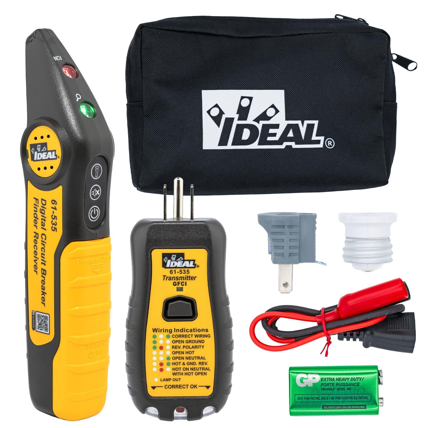 Ideal Circuit Breaker Finder Kit, Finds Circuits and Tests GFCI Black