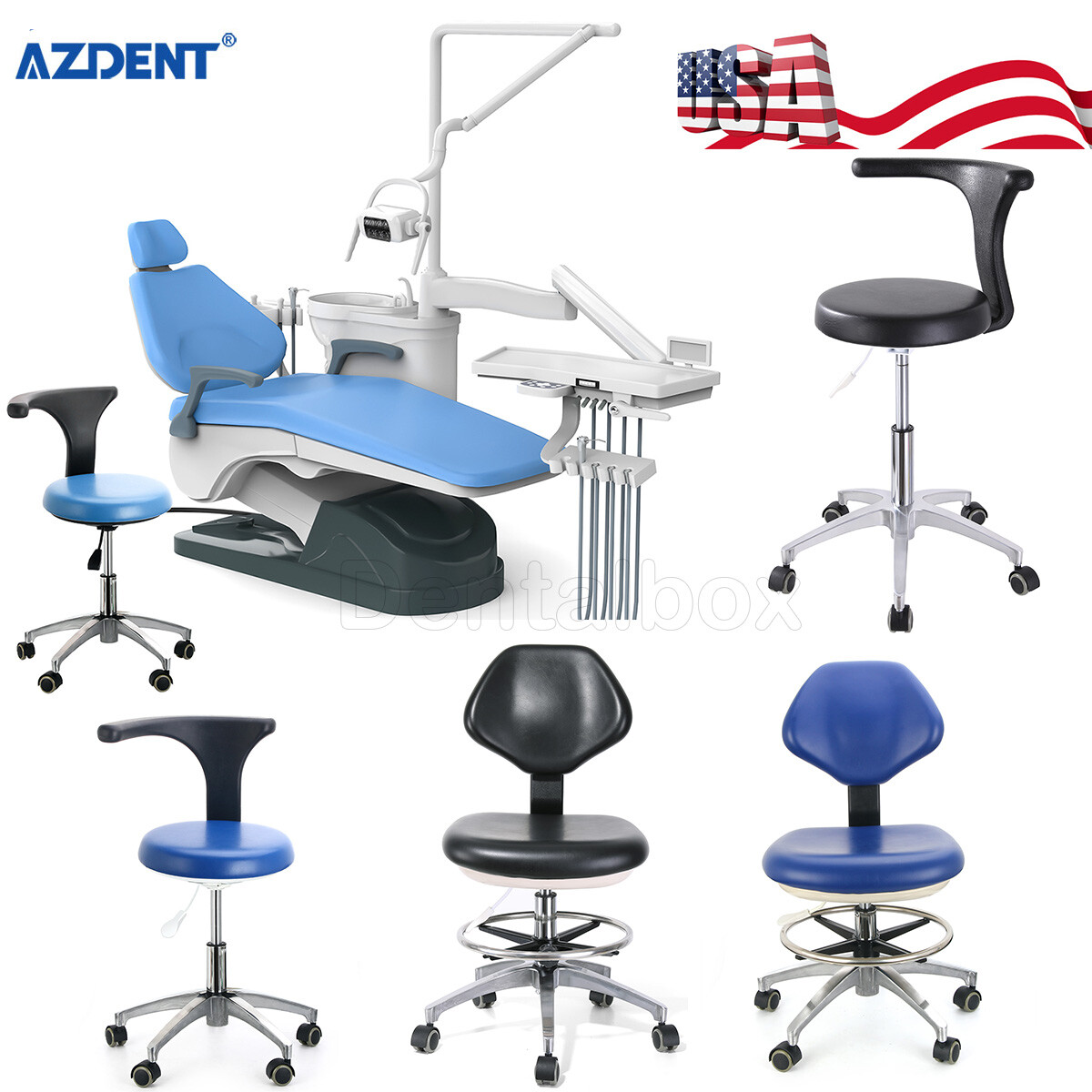 Dental Unit Chair Computer Controlled DC Motor /Adjustable Rolling Chair Stool