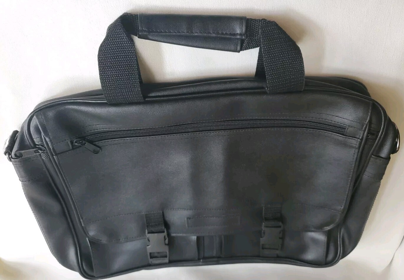 Laptop Briefcase Black Expandable Double Handles No Over Shoulder Strap