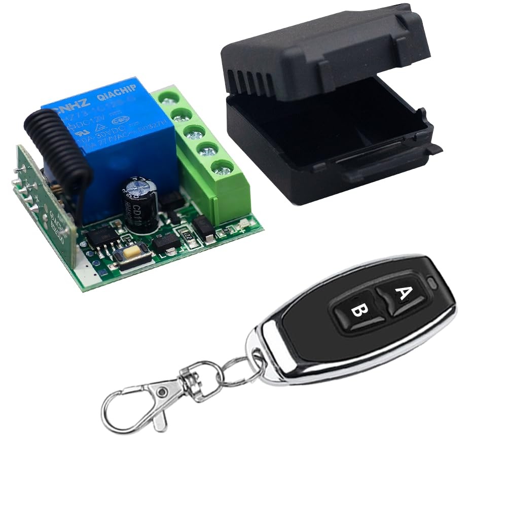 QIACHIP 433Mhz Universal Wireless Remote Control Switch DC 12V 1CH Relay Rece...
