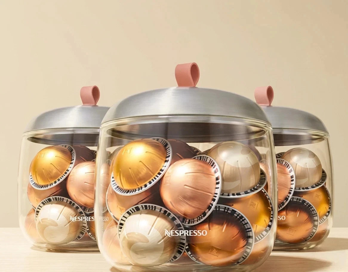 Nespresso Lume Mia Capsule Dispenser 3 Pack (90 Vertuo 180 Original Capsules)