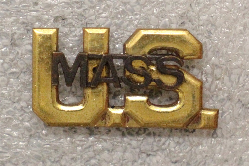 Army Officer's Collar Pin: Massachusetts National Guard "U.S./MASS" - loop