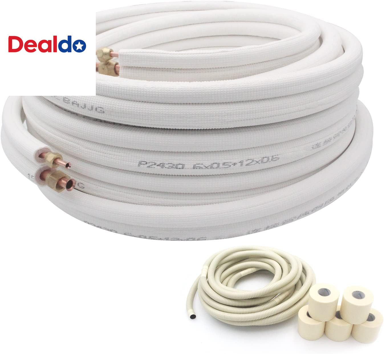50 Ft Air Conditioning Copper Tubing Pipe Extension, 1/4" 1/2" 3/8" PE Thickened