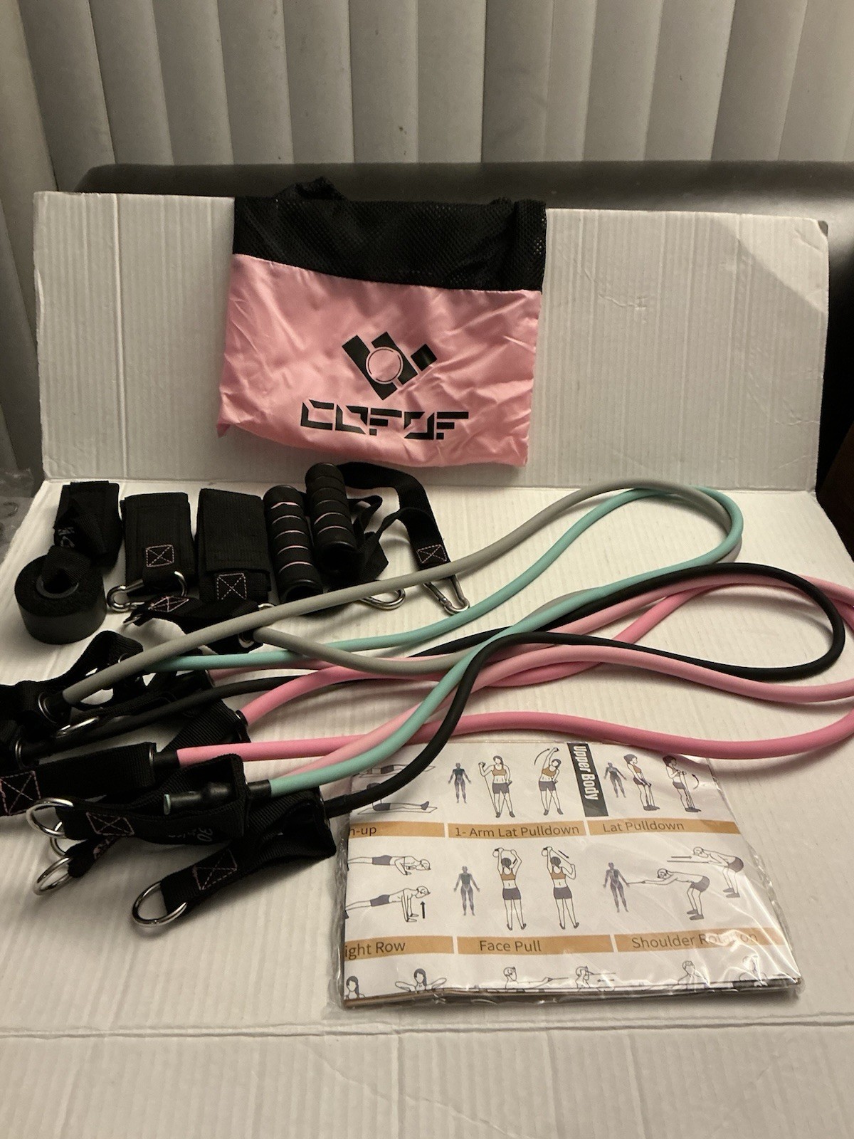 COFOF Resistance Bands with Handles Unisex 5 Level Exercise Bands Workout Bands