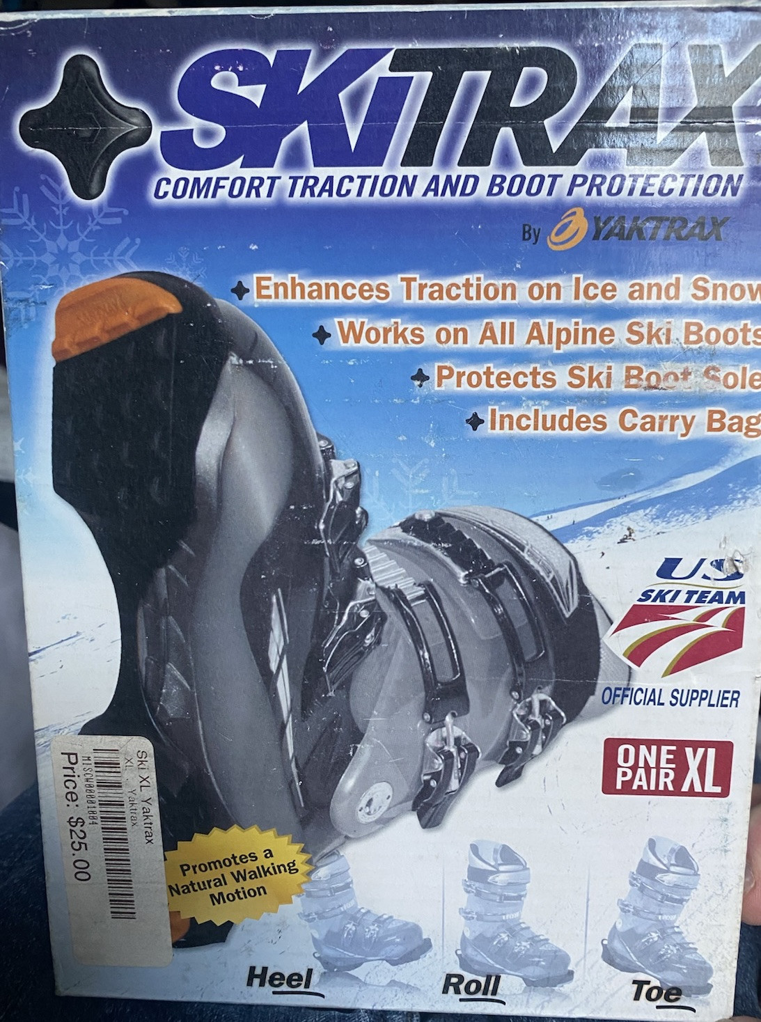 Yaktrax SkiTrax Ski Boot Tracks Traction and Protection Cleats (1 Pair) XL