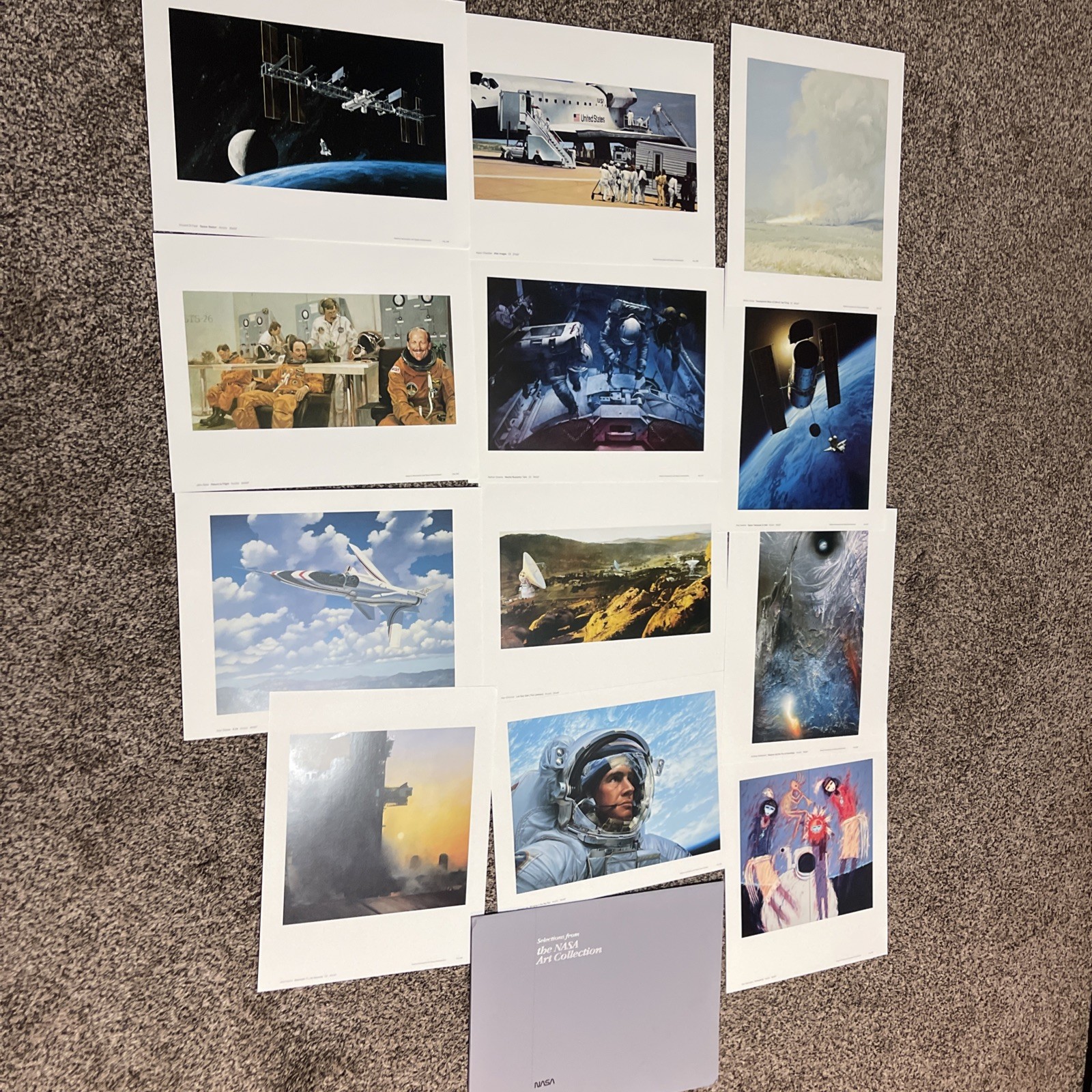 Vintage Selections from the NASA Art Collection 12 Photo Art Prints Portfolio