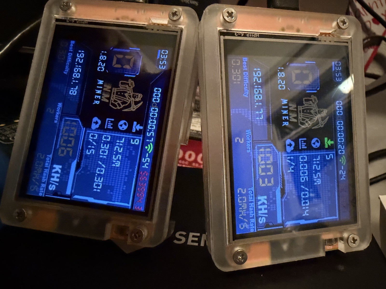 Nmminer V2 1000kh/s BTC Solo Lottery Miner with 2.8-Inch Screen + Acrilyc Case