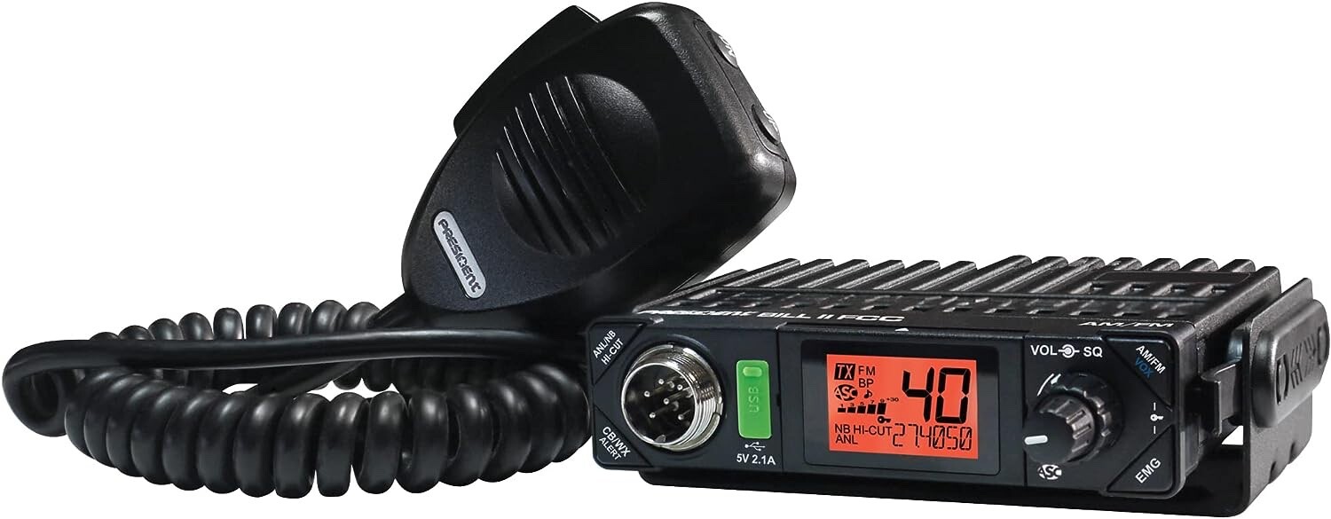 President Bill II FCC Compact CB Radio AM/FM with 40 Channels LCD Display